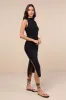 Elevated Presence Black Sleeveless Ruched Funnel Neck Midi Dress sold by Lulus
