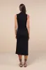 Elevated Presence Black Sleeveless Ruched Funnel Neck Midi Dress sold by Lulus