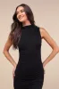 Elevated Presence Black Sleeveless Ruched Funnel Neck Midi Dress sold by Lulus