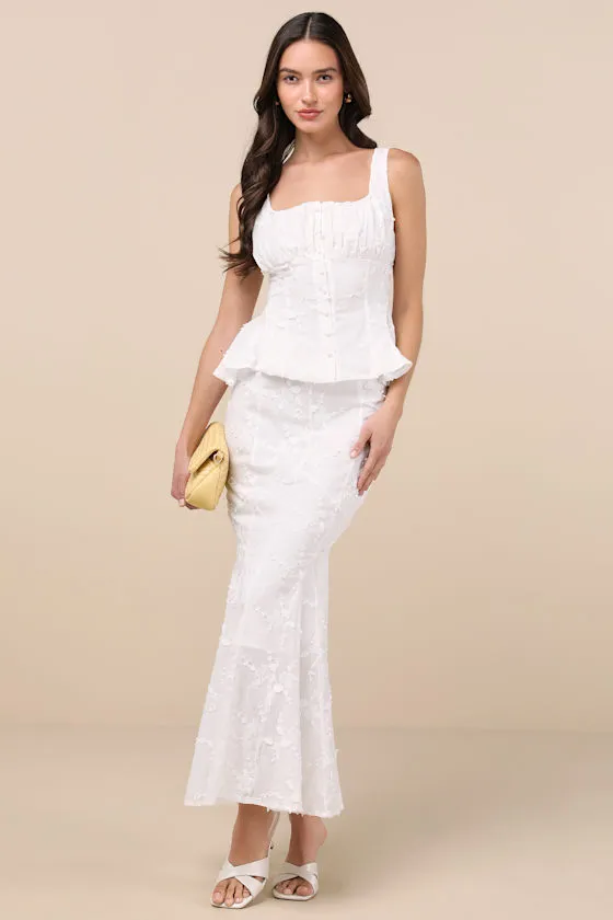 Bella White Embroidered Button-Front Top sold by Lulus product image thumbnail 3