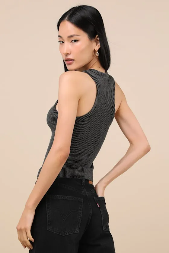Essential Update Charcoal Ribbed Tank Top sold by Lulus product image thumbnail 2