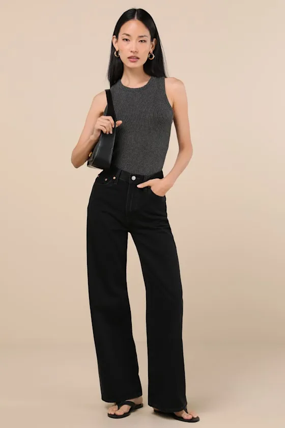 Essential Update Charcoal Ribbed Tank Top sold by Lulus product image thumbnail 3