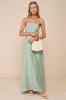 Radiant Season Sage Green Plisse Cutout Strapless Maxi Dress sold by Lulus