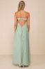 Radiant Season Sage Green Plisse Cutout Strapless Maxi Dress sold by Lulus
