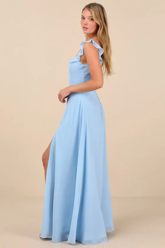 Dreamy Admiration Light Blue Ruffled Maxi Dress sold by Lulus product image thumbnail 2