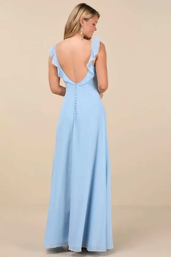 Dreamy Admiration Light Blue Ruffled Maxi Dress sold by Lulus product image thumbnail 3