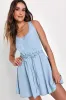 Charming Presence Light Blue Chambray Mini Dress With Pockets sold by Lulus