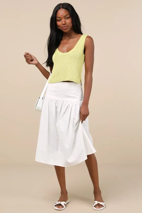 Elevated Staple Lime Green Lurex Cropped Sweater Tank Top sold by Lulus product image thumbnail 3