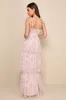 Blissfully Gorgeous Blush Floral Tie-Strap Bustier Maxi Dress sold by Lulus