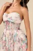 Stunning Element Cream Floral Mesh Ruffled Strapless Maxi Dress sold by Lulus