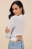 Always All Mine Light Grey Lace-Up Cropped Pointelle Sweater sold by Lulus