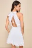 Beloved Blossoming White 3D Floral Halter Backless Mini Dress sold by Lulus