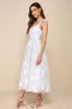 Beautifully Adored White Floral Burnout Tie-Strap Midi Dress sold by Lulus
