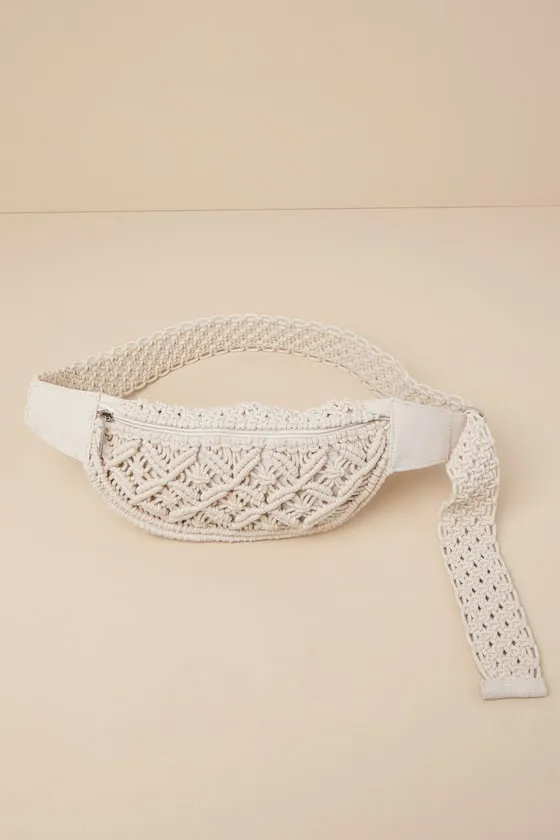 Adventurous Spirit Ivory Macrame Belt Bag sold by Lulus product image thumbnail 3