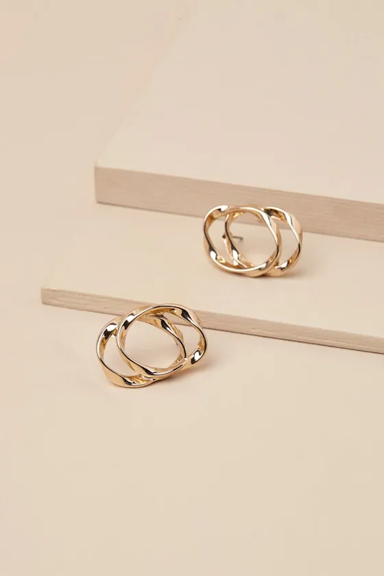 Fariha Gold Double Layered Hoop Earrings sold by Lulus product image thumbnail 4