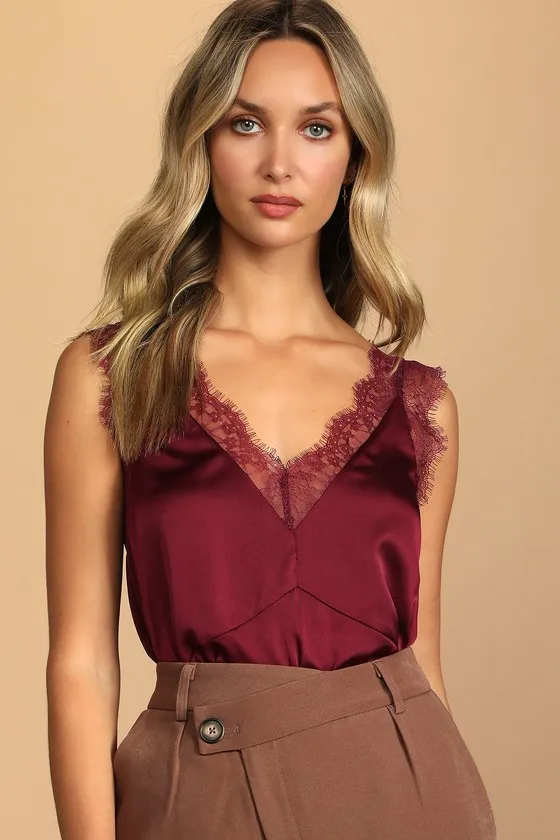 Forever Flirty Plum Purple Lace Cami Top sold by Lulus product image thumbnail 2