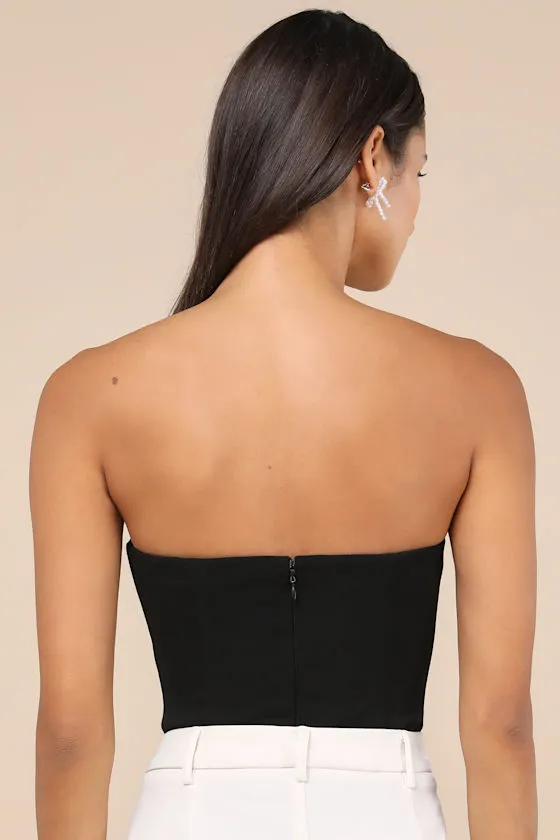 Charmed Impression Black Pearl Beaded Strapless Bodysuit sold by Lulus product image thumbnail 3