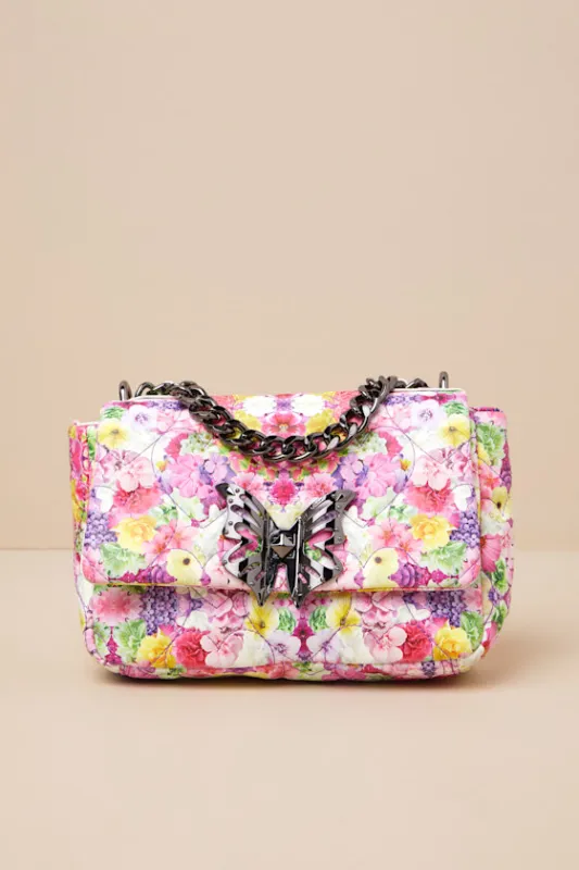 Abstract Adoration Multi Kaleidoscope Floral Handbag sold by Lulus
