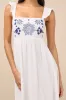 Marla Ivory Linen Embroidered Maxi Dress sold by Lulus