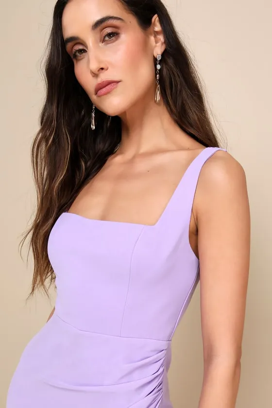Glamorous Disposition Lavender Ruched Maxi Dress sold by Lulus product image thumbnail 4