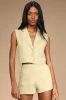 Perfect Company Olive Tweed Sleeveless Cropped Blazer sold by Lulus
