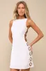Decidedly Summery Ivory Cutout Sleeveless O-Ring Mini Dress sold by Lulus