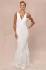 Glamorous Vow White Beaded Feather Lurex Mermaid Maxi Dress sold by Lulus
