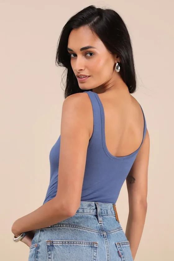 Unlimited Adventure Blue Sleeveless Scoop Neck Bodysuit sold by Lulus product image thumbnail 2