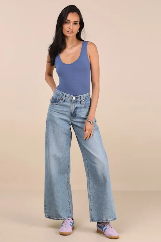 Unlimited Adventure Blue Sleeveless Scoop Neck Bodysuit sold by Lulus product image thumbnail 3