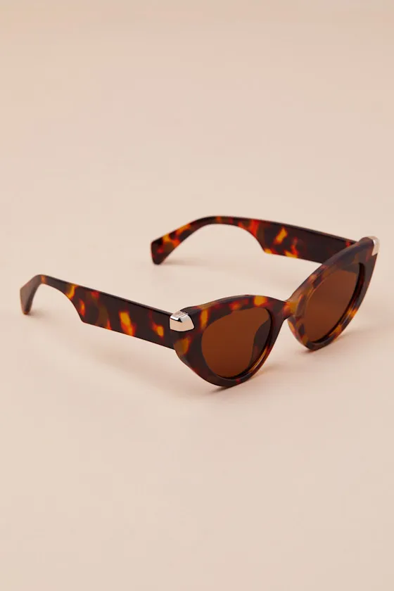 Susana Brown Tortoise Cat-Eye Sunglasses sold by Lulus
