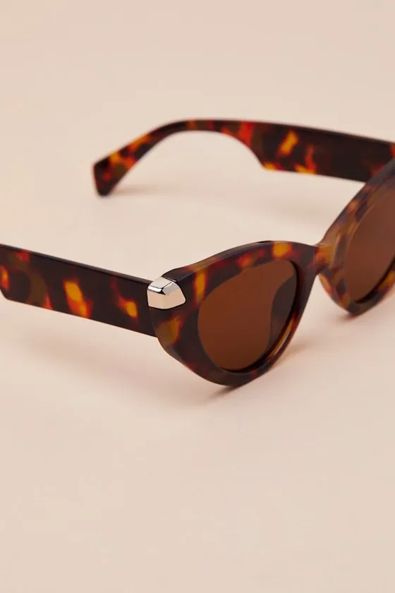 Susana Brown Tortoise Cat-Eye Sunglasses sold by Lulus product image thumbnail 3