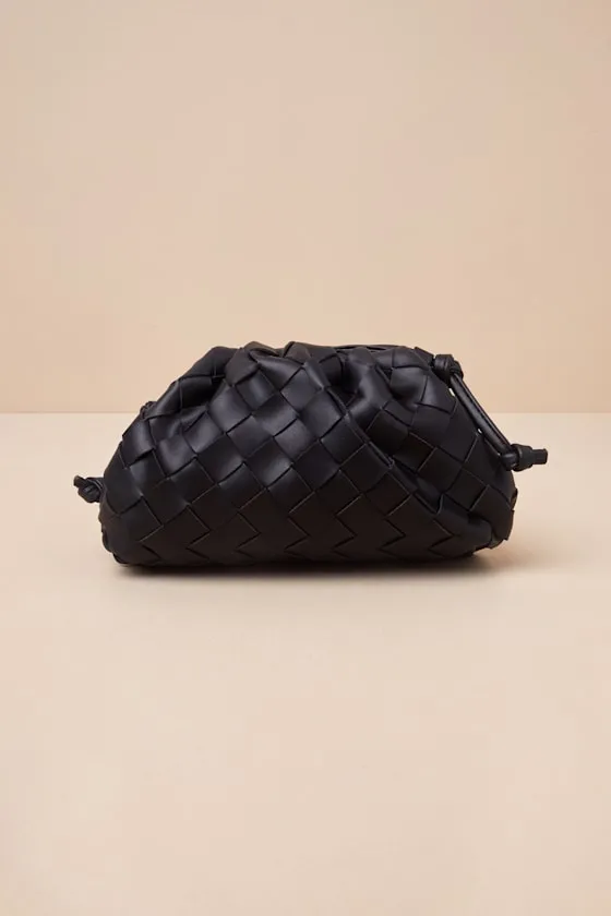 Inclined to Impress Black Woven Pouch Handbag sold by Lulus product image thumbnail 4