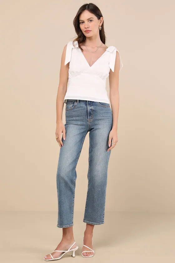 Violet Ivory Tie-Strap Tank Top sold by Lulus product image thumbnail 3