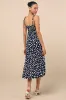 Party in Paris Navy Blue Print Tie-Strap Midi Dress sold by Lulus