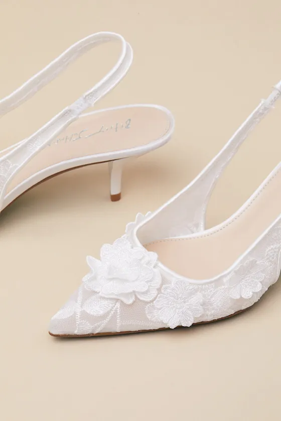 SB-Dian Ivory 3D Floral Pointed-Toe Slingback Pumps sold by Lulus product image thumbnail 3
