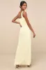 Glamorous Disposition Light Yellow Ruched Maxi Dress sold by Lulus