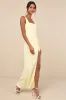 Glamorous Disposition Light Yellow Ruched Maxi Dress sold by Lulus