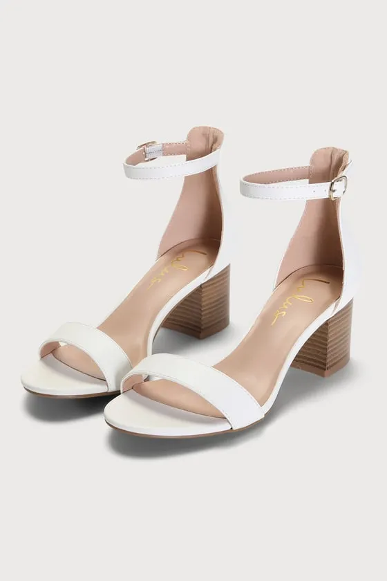 Harper White Ankle Strap Heels sold by Lulus product image thumbnail 3