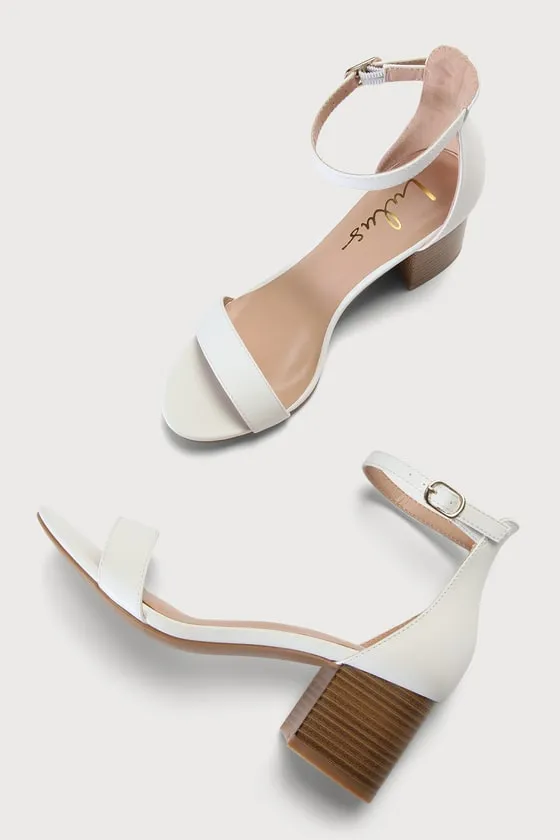 Harper White Ankle Strap Heels sold by Lulus product image thumbnail 4