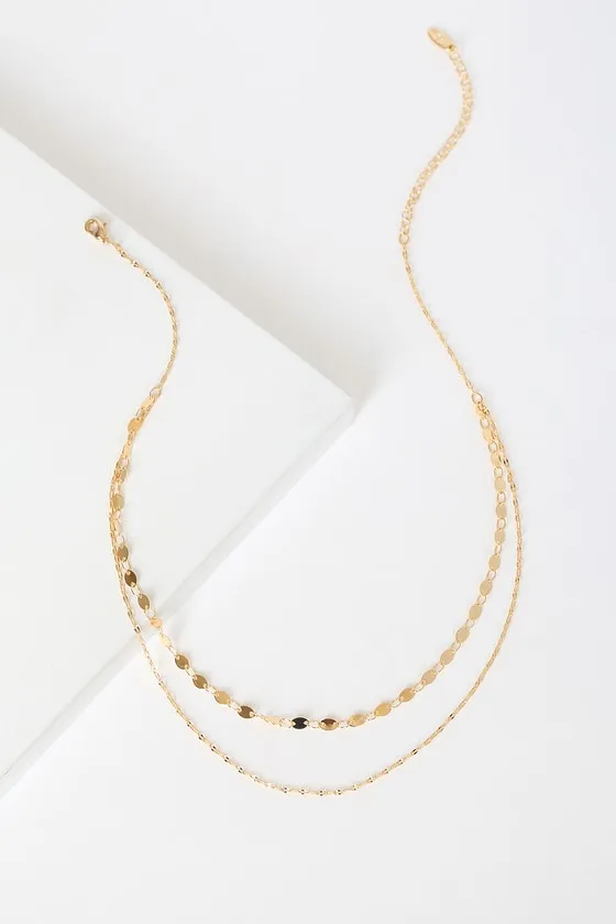 Always Gleaming 14KT Gold Layered Choker Necklace sold by Lulus product image thumbnail 2