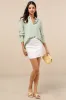 Notable Aesthetic Sage Green Linen Collared Button-Up Top sold by Lulus