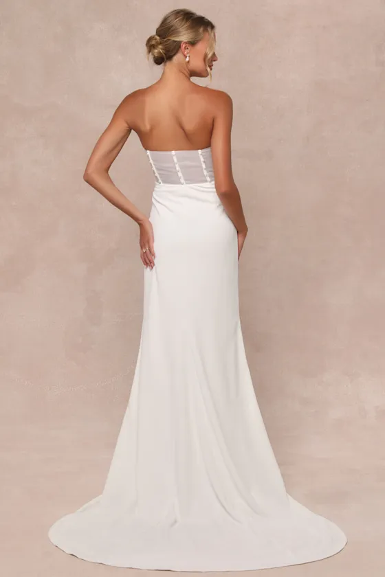 Romantic Vision White Pearl Strapless Maxi Dress sold by Lulus product image thumbnail 2