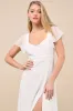 Simply Delightful White Tie-Back Flutter Sleeve Maxi Dress sold by Lulus