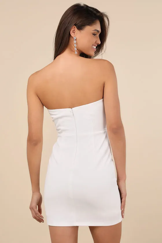 Dramatic Intent White Strapless Corset Bodycon Mini Dress sold by Lulus product image thumbnail 3