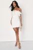 Starry-Eyed Love White Ruffled Strapless Bodycon Mini Dress sold by Lulus