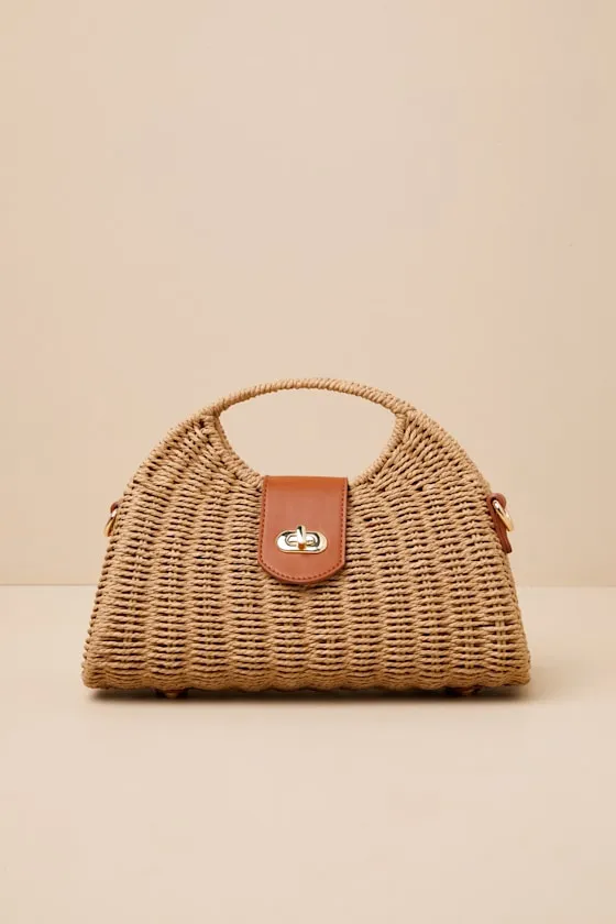 Payna Tan Woven Straw Basket Crossbody Bag sold by Lulus product image thumbnail 2