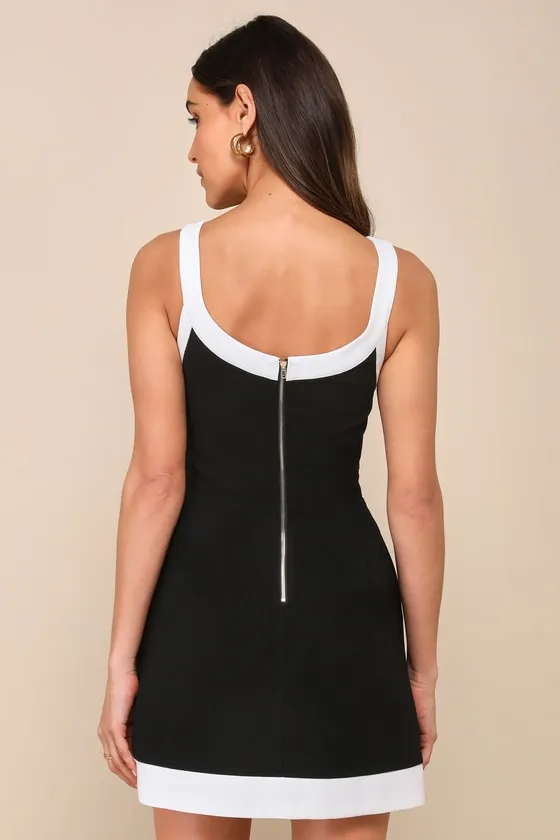 Posh Darling Black Color Block Sleeveless Mini Dress sold by Lulus product image thumbnail 3