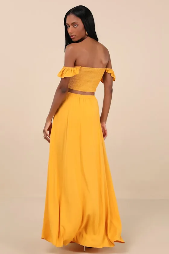 Trancoso Golden Yellow Two-Piece Maxi Dress sold by Lulus product image thumbnail 4