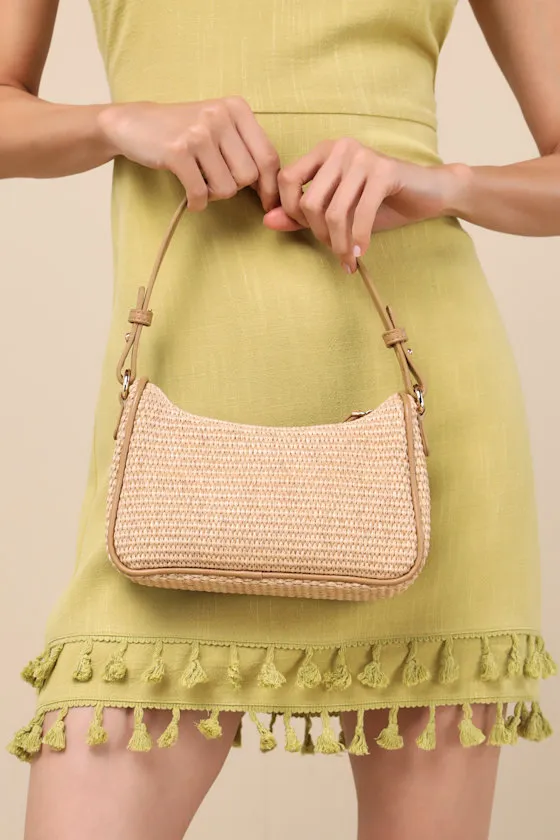 Tailani Beige Raffia Shoulder Bag sold by Lulus