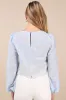 Mavery Light Blue Eyelet Embroidered Long Sleeve Top sold by Lulus